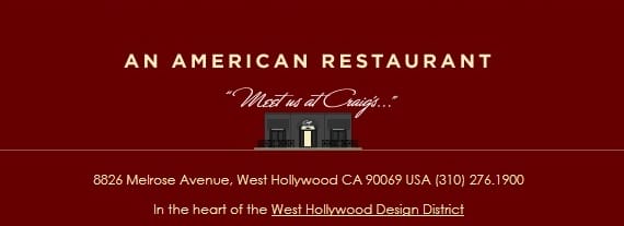 Craig's, cobranding with the West Hollywood Design District