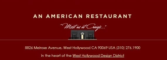 Craig's, cobranding with the West Hollywood Design District