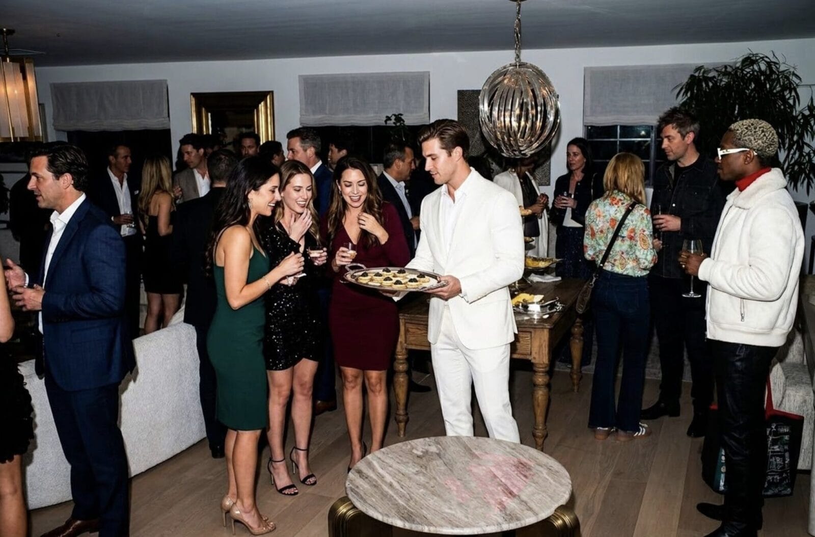 Guests mingling at the Eichholtz Los Angeles showroom